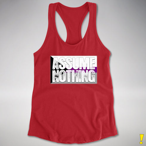 Assume Nothing Demisexual Pride Flag Racerback Tank - Red