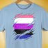 Genderfluid Pride Flag Ripped Reveal Premium Unisex T-Shirt - Baby Blue
