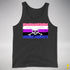Genderfluid Pride Pirate Flag Premium Tank Top - Charcoal Triblend