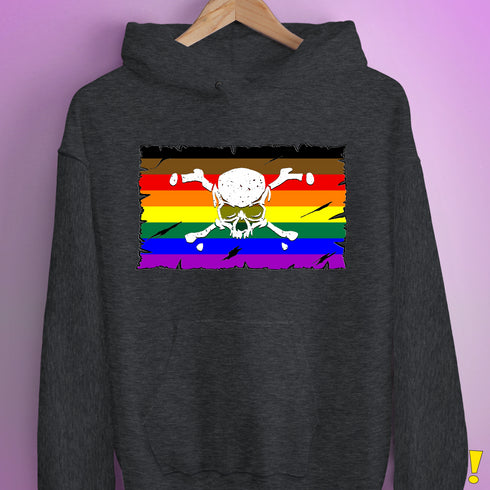 Philly LGBTQ Pride Pirate Flag Hoodie - Dark Grey Heather