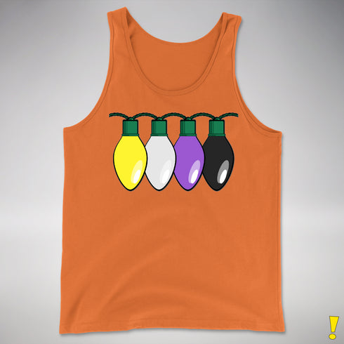 Nonbinary Pride Christmas Lights Premium Tank Top - Orange