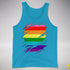 Original Gilbert Baker LGBTQ Gay Pride Flag Ripped Reveal Premium - Neon Blue