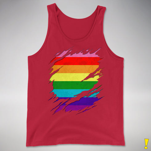 Original Gilbert Baker LGBTQ Gay Pride Flag Ripped Reveal Premium - Red