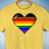 Philly LGBTQ Pride 8-Bit Pixel Heart Premium Unisex T-Shirt - Yellow