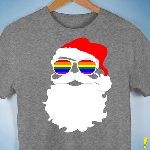Santa’s LGBTQ Rainbow Pride Flag Shades Premium Unisex T-Shirt - Grey Heather