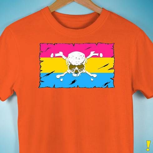 Pansexual Pride Pirate Flag Premium Unisex T-Shirt - Orange