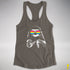 Pride Sloth Pansexual Flag Sunglasses Women's Racerback Tank - Dark Grey