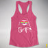 Pride Sloth Pansexual Flag Sunglasses Women's Racerback Tank - Hot Pink