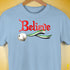 Believe Aromantic Pride Jingle Bell Premium Unisex T-Shirt - Baby Blue
