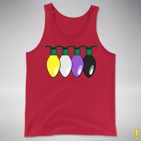 Nonbinary Pride Christmas Lights Premium Tank Top - Red