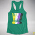 Nonbinary Pride Grunge Exclamation Points Racerback Tank - Kelly Green