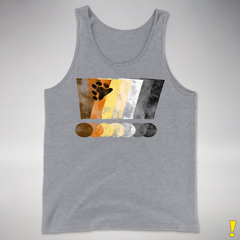 Bear Pride Grunge Exclamation Points Premium Tank Top - Grey Heather