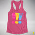 Pansexual Pride Exclamation Points Racerback Tank - Hot Pink