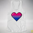 Bisexual Pride 8-Bit Pixel Heart Racerback Tank - White