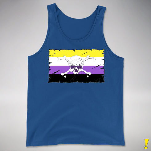 Nonbinary Pride Pirate Flag Premium Tank Top - Royal Blue