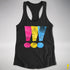 Pansexual Pride Exclamation Points Racerback Tank - Black