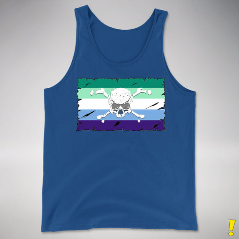 Gay Male Pride Pirate Flag Premium Tank Top - Royal Blue