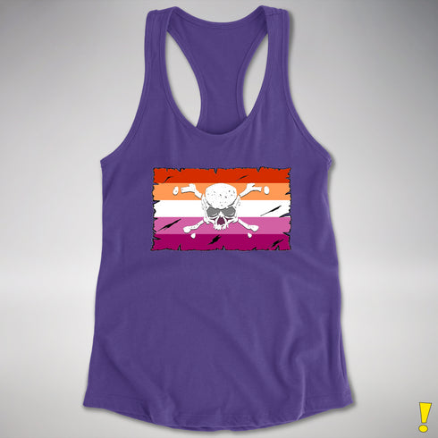 Lesbian Pride Pirate Flag Racerback Tank - Purple