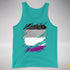 Asexual Pride Flag Ripped Reveal Premium Tank Top - Teal