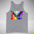 LGBTQ Progress Pride Grunge Exclamation Points Premium Tank Top - Grey Heather