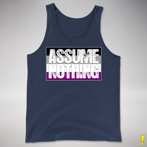 Assume Nothing Asexual Pride Flag Premium Tank Top - Navy
