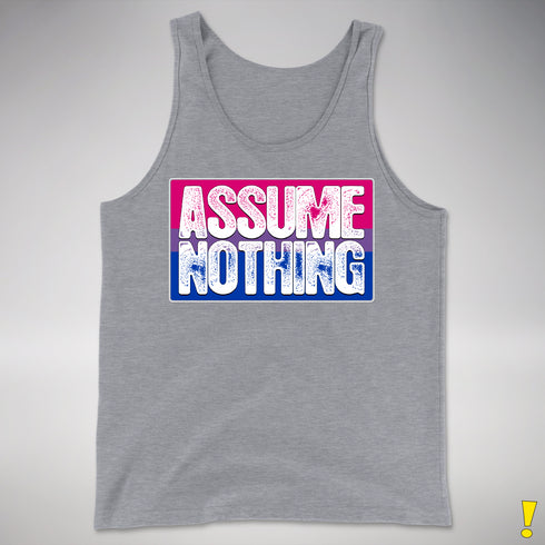 Assume Nothing Bisexual Pride Flag Premium Tank Top - Grey Heather