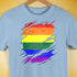 LGBTQ Pride Flag Ripped Reveal Premium Unisex T-Shirt - Baby Blue