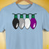 Asexual Pride Christmas Lights Premium Unisex T-Shirt - Baby Blue