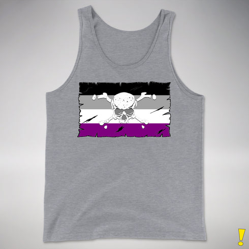 Asexual Pride Pirate Flag Premium Tank Top - Grey Heather
