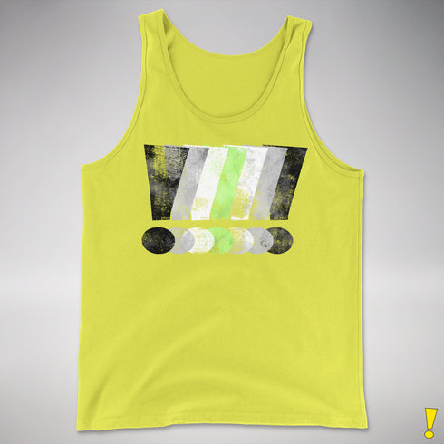Agender Pride Grunge Exclamation Points Premium Tank Top - Neon Yellow