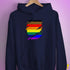 Philly LGBTQ Gay Pride Flag Ripped Reveal Hoodie - Navy