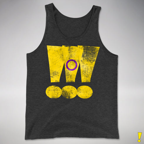 Intersex Pride Grunge Exclamation Points Premium Tank Top - Charcoal Triblend