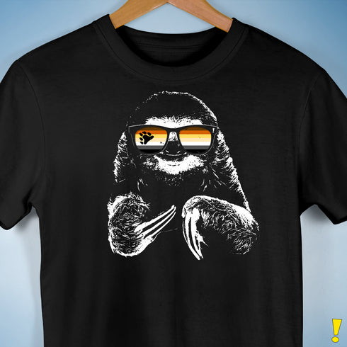 Pride Sloth Bear Pride Flag Sunglasses Premium Unisex T-Shirt - Black