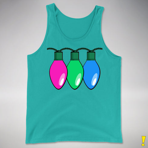 Polysexual Pride Christmas Lights Premium Tank Top - Teal