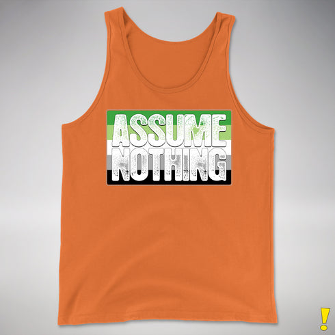 Assume Nothing Aromantic Pride Flag Premium Tank Top - Orange