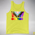 LGBTQ Progress Pride Grunge Exclamation Points Premium Tank Top - Neon Yellow