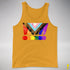 LGBTQ Progress Pride Grunge Exclamation Points Premium Tank Top - Gold