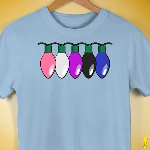 Genderfluid Pride Christmas Lights Premium Unisex T-Shirt - Baby Blue