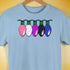 Genderfluid Pride Christmas Lights Premium Unisex T-Shirt - Baby Blue