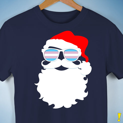 Santa’s Transgender Pride Flag Shades Premium Unisex T-Shirt - Navy