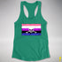 Genderfluid Pride Pirate Flag Racerback Tank - Kelly Green
