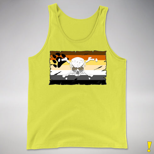 Bear Pride Pirate Flag Premium Tank Top - Neon Yellow
