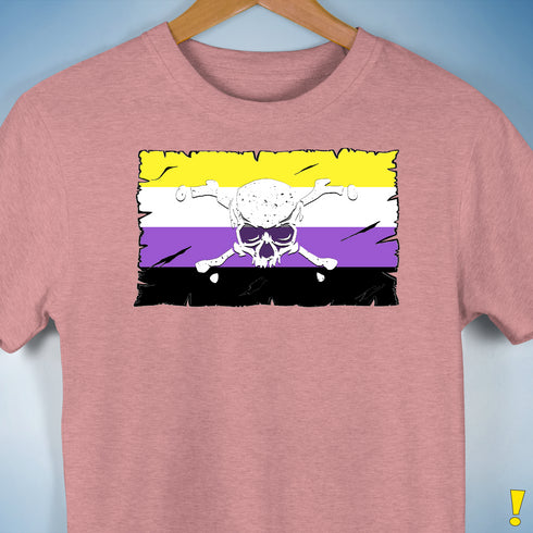 Nonbinary Pride Pirate Flag Premium Unisex T-Shirt - Mauve Heather