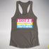 Assume Nothing Pansexual Pride Flag Racerback Tank - Dark Grey