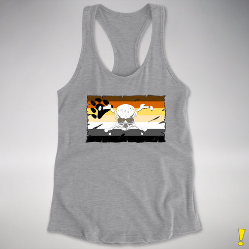 Bear Pride Pirate Flag Racerback Tank - Heather Grey