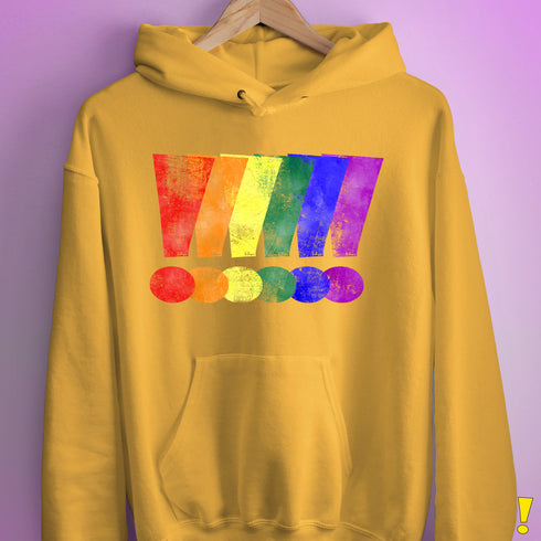 LGBTQ Pride Exclamation Points Hoodie - Mustard