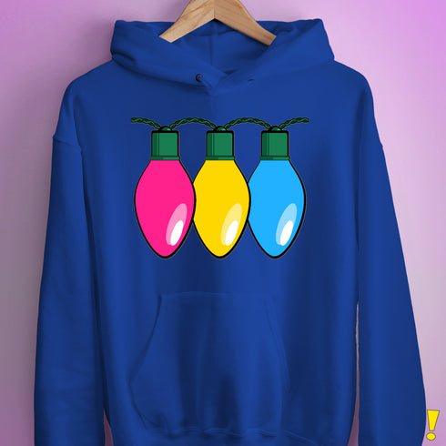 Pansexual Pride Christmas Lights Hoodie - Royal Blue