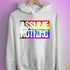 Assume Nothing LGBTQ Progress Pride Flag Hoodie - White