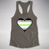 Agender Pride 8-Bit Pixel Heart Racerback Tank - Dark Grey