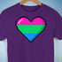 Polysexual Pride 8-Bit Pixel Heart Premium Unisex T-Shirt - Purple
